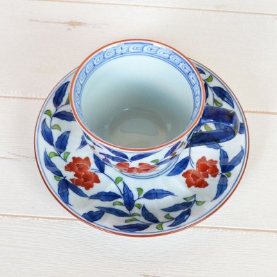 Photo3: Coffee Cup and Saucer Sayaha Red