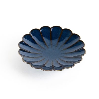 Photo1: Chrysanthemum-Shaped Small Plate Gunjo (12.5 cm/4.9 in)