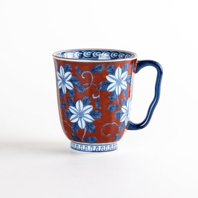 Photo1: Mug Dami-Tessen Clematis Red