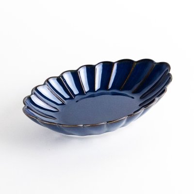 Photo1: Medium Oval Bowl Gunjo (19 cm/7.5 in)