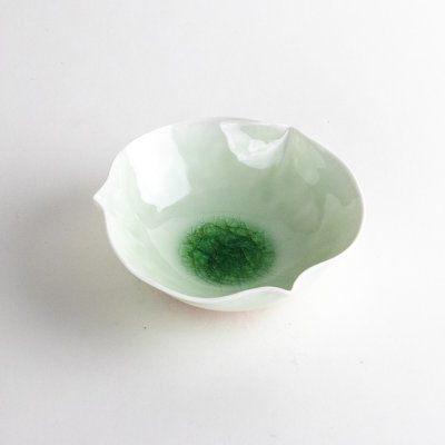 Photo1: Small Bowl Ryokusui Bidoro Green (10.5 cm/4.1 in)
