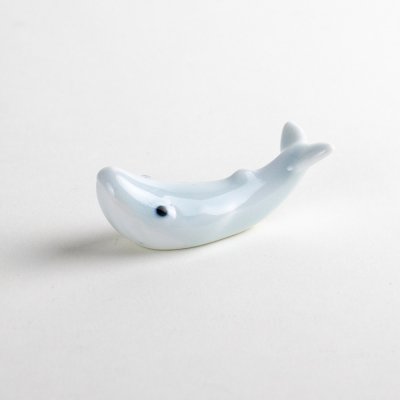 Photo1: Chopstick Rest Whale Blue-White
