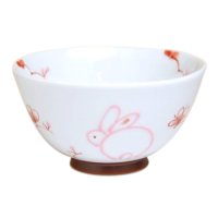 Rice Bowl Icchin hana usagi Rabbit (Red)