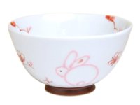 Rice Bowl Icchin hana usagi Rabbit (Red)