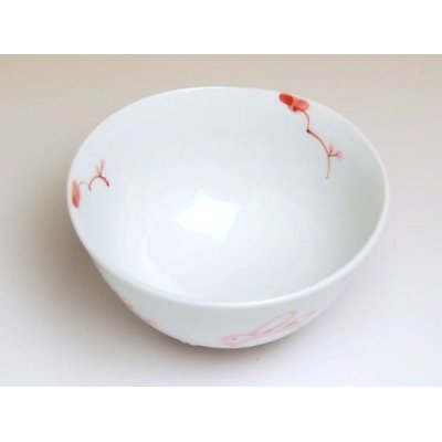 Photo2: Rice Bowl Icchin hana usagi Rabbit (Red)