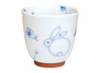 Yunomi Tea Cup for Green Tea Icchin usagi Rabbit (Blue)