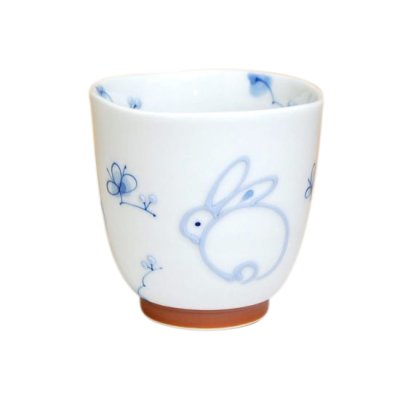 [Made in Japan] Icchin usagi rabbit (Blue) Japanese green tea cup