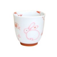 Yunomi Tea Cup for Green Tea Icchin usagi Rabbit (Red)