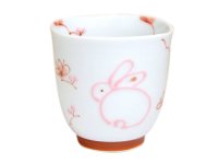 Yunomi Tea Cup for Green Tea Icchin usagi Rabbit (Red)