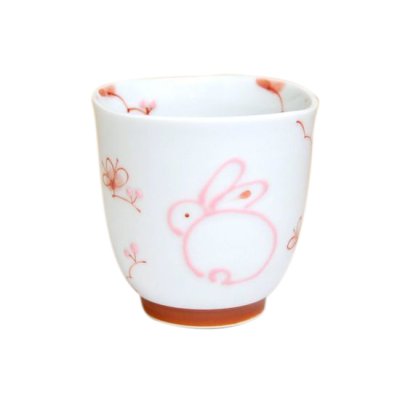 [Made in Japan] Icchin usagi rabbit (Red) Japanese green tea cup