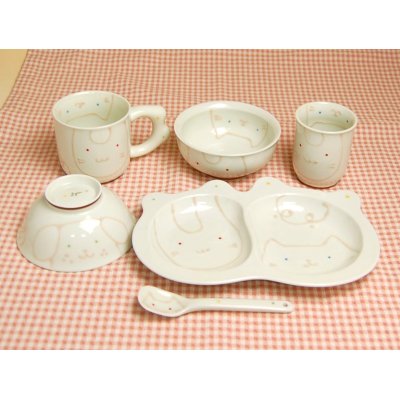 [Made in Japan] <Child tableware>Sukusuku harmony whole set (6 pieces)