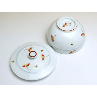 Photo3: Yunomi Tea Cup with Lid for Green Tea Akane-so