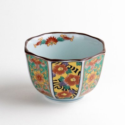 Photo1: Small Bowl Nishiki koimari hanakago (8.3cm/3.3in)