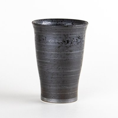 Photo1: Ceramic Beer Glass Fu-jin Silver