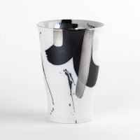 Ceramic Beer Glass Zebra Ginsai Silver