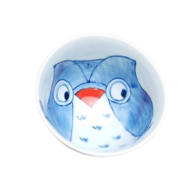 [Made in Japan] Yume fukurou owl (Red) rice bowl