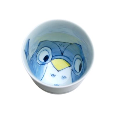 [Made in Japan] Yume fukurou owl (Blue) Japanese green tea cup