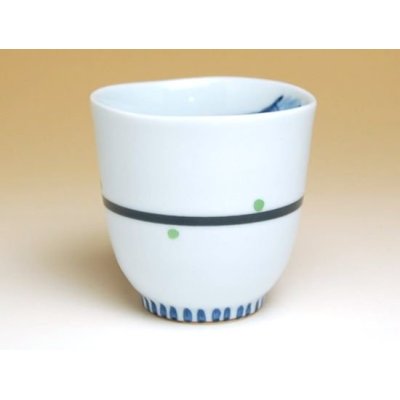 Photo2: Yunomi Tea Cup for Green Tea Yume fukurou Owl (Blue)