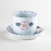 Photo1: Yunomi Tea Cup for Green Tea Tokusa flower with Saucer (1)