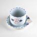 Photo2: Yunomi Tea Cup for Green Tea Tokusa flower with Saucer (2)