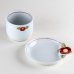 Photo3: Yunomi Tea Cup for Green Tea Line flower with Saucer (3)