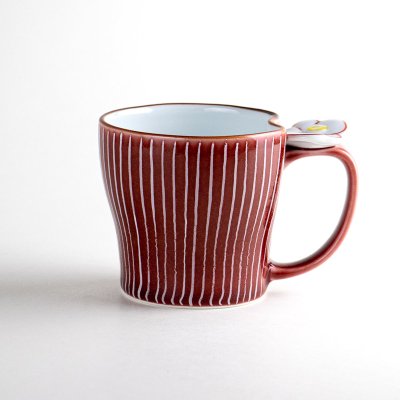 Photo1: Mug Shiraito Red