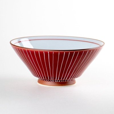 Photo1: Rice Bowl Shira ito (Red)