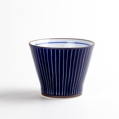 Photo1: Yunomi Tea Cup for Green Tea Shiraito Blue