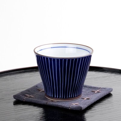 Photo5: Yunomi Tea Cup for Green Tea Shiraito Blue