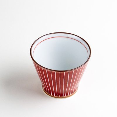 Photo2: Yunomi Tea Cup for Green Tea Shiraito Red