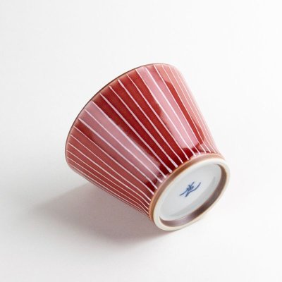 Photo3: Yunomi Tea Cup for Green Tea Shiraito Red