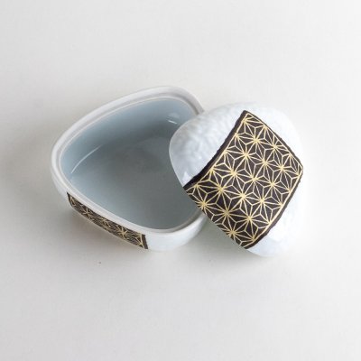 Photo3: Bowl with Lid Rice Ball Shape Onigiri Asanoha