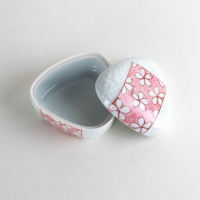 Photo3: Bowl with Lid Rice Ball Shape Onigiri Sakura Pink
