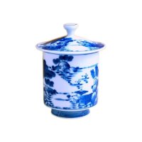 Yunomi Tea Cup with Lid for Green Tea Sansui Landscape (Large)