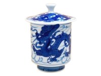 Yunomi Tea Cup with Lid for Green Tea Tomi Ryu Dragon (Large)