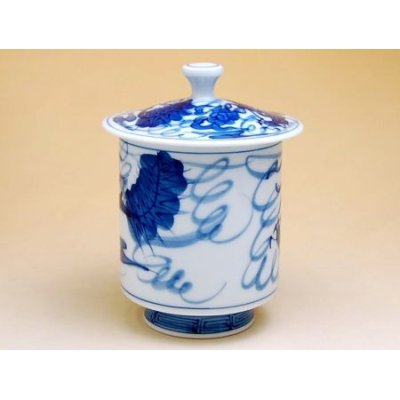 Photo2: Yunomi Tea Cup with Lid for Green Tea Tomi Ryu Dragon (Large)