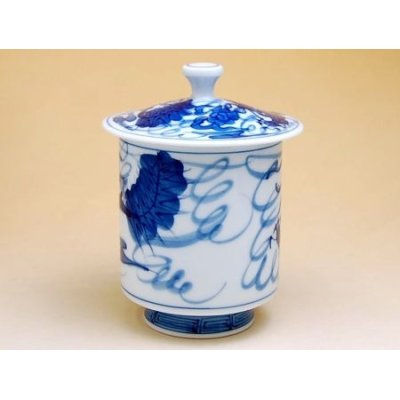 Photo2: Yunomi Tea Cup with Lid for Green Tea Tomi Ryu Dragon (Small)