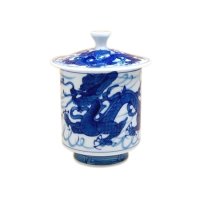 Yunomi Tea Cup with Lid for Green Tea Tomi Ryu Dragon (Extra large)