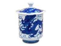 Yunomi Tea Cup with Lid for Green Tea Tomi Ryu Dragon (Extra large)