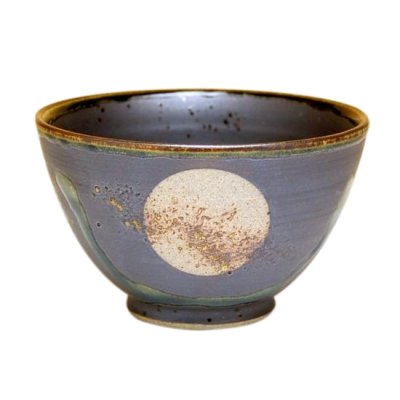 [Made in Japan] Fuku kasumi moon (Black) rice bowl