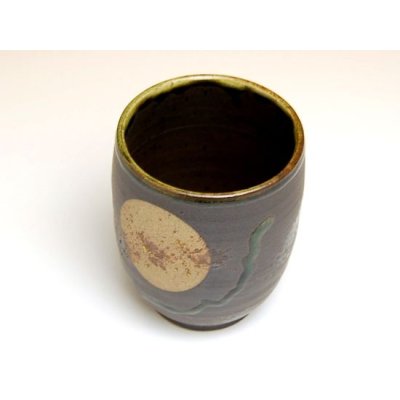 Photo2: Yunomi Tea Cup for Green Tea Fuku kasumi Moon (Black)