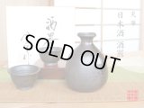 Sake set 1 pc Tokkuri bottle and 2 pcs Cups Enka
