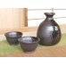 Photo2: Sake set 1 pc Tokkuri bottle and 2 pcs Cups Enka (2)