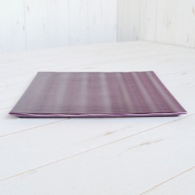 Photo3: Large Plate Tou kiriko Purple (24.3cm/9.6in)