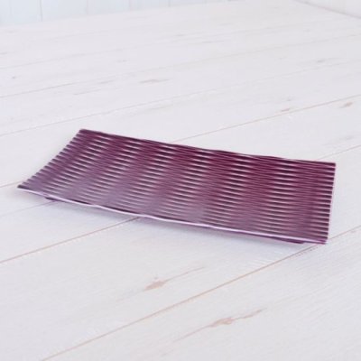 Photo2: Large Plate Tou kiriko Purple (22.3cm/8.8in)