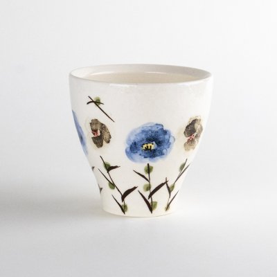 Photo4: Mug Chijire Hana Flower Blue