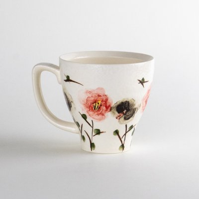 Photo2: Mug Chijire Hana Flower Red