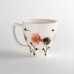 Photo2: Mug Chijire Hana Flower Red (2)