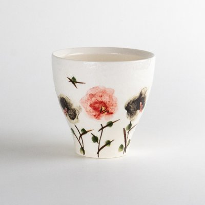 Photo4: Mug Chijire Hana Flower Red