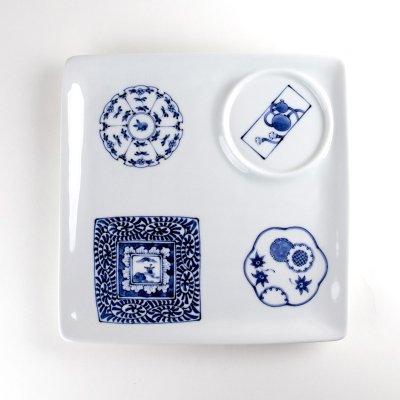 Photo2: Large Plate Koimari hyakkei Old Imari scenery (22.5cm/8.9in)